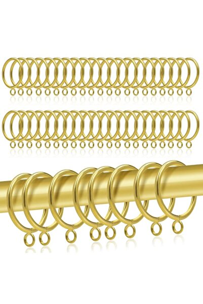 Generic TOKPLNU 38mm Large Metal Curtain Rings - 50 Pack Gold Pole Rings for ...
