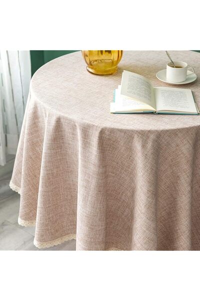 Generic GLORY SEASON Linen Rustic Burlap Washable Tablecloth,Solid Heavy Weig...
