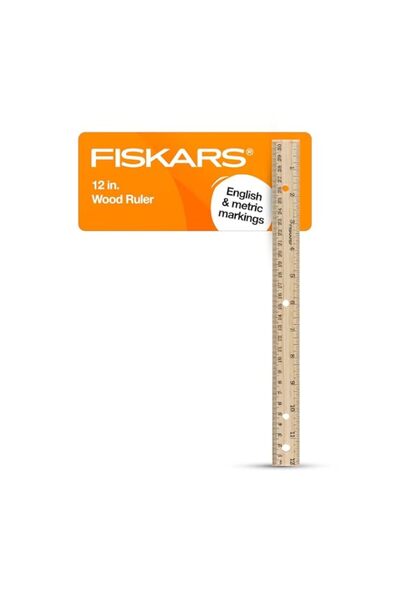 Generic Fiskars 01 005358 Back to School Supplies Wood Ruler, 12 Inch, Sandal...