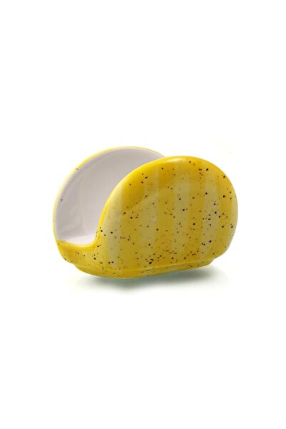 Generic Color Glaze Porcelain Napkin Holder, Yellow