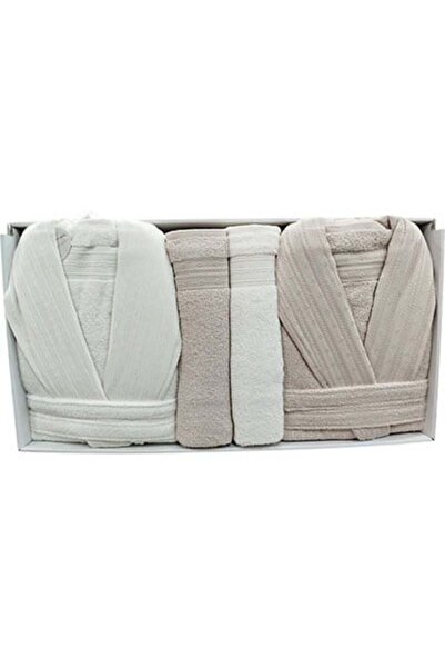 Pupilla Family Bathrobe Set Cotton Athena Ecru - Powder