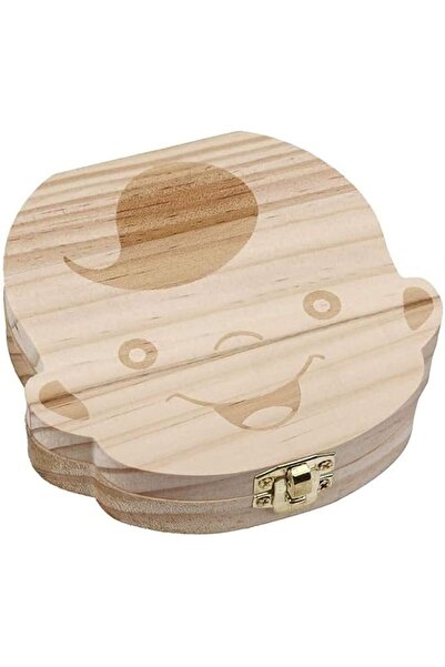 Generic Brand Baby Teeth Box, Wooden Tooth Album Souvenir Organizer for Boys