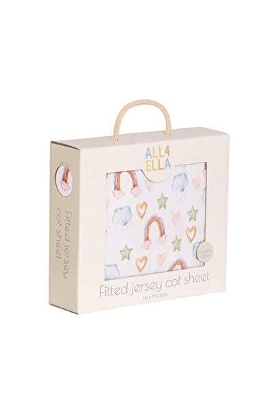 Generic All4Ella Jersey Cot Sheets - Rainbow Dreams