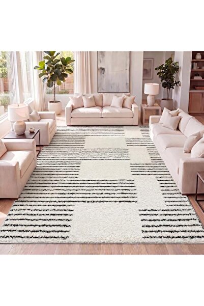 Generic Brand JONATHAN Y MOH407A-3 Petra Abstract Stripe Geometric Shag Indoo...
