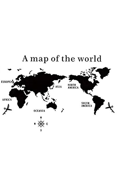 Generic Brand 3D Wall Stickers World Map Removable Northern Europe Style Acry...