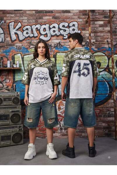 kargasa Spark Baskılı V Yaka Premium Oversize