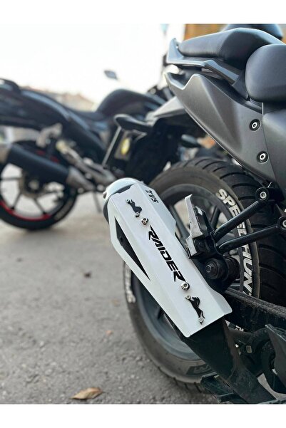 Genel Markalar YSN ÖZEL ÜRETİM TVS RAİDER 125CC EGSOZ KORUMA BEYAZ(AT LOGOSU ...