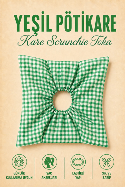 Hophera Pötikare Square Scrunchie Strong Elastic Hair Clip