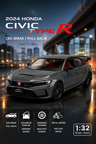 Get's On Oyuncak Lisanslı 1:36 Ölçek Koleksiyonluk Die Cast 2024 Honda Civic Type R Model Araba