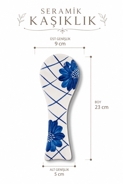 ASSERAMİK Patterned Handmade Ceramic Spoon Holder