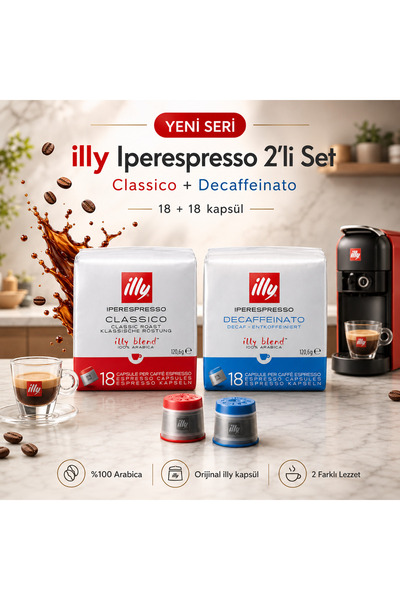 illy Iperespresso Capsule Coffee Set of 2 – Classico + Decaffeinato 36 Capsules