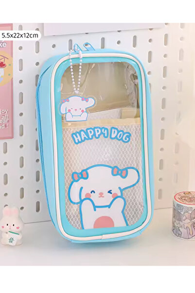 UĞURDAN Kawaii Şeffaf Büyük Kapasiteli Kalemlik – Çok Bölmeli Geniş Hacimli A...