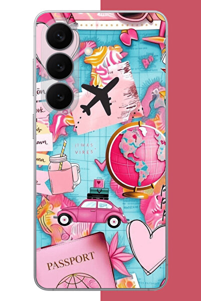 Aksesuarist Samsung Galaxy S26 Ultra Uyumlu Travel Kolaj UV Baskılı Silikon K...