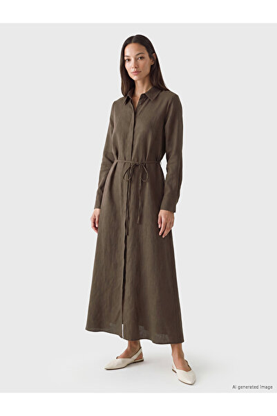 LC Waikiki Brown Shirt Dress with Belt