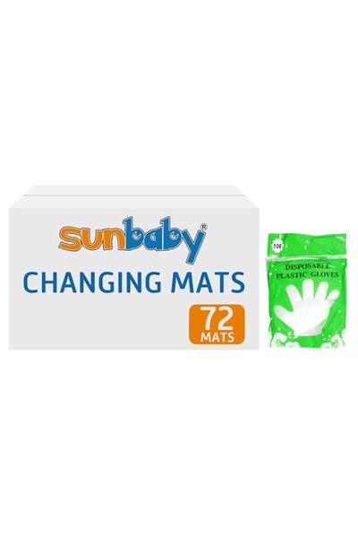 Generic Sunbaby Disposable Changing Mat 72Pcs Pack 2 Get 100 Glove, Pack Of 1