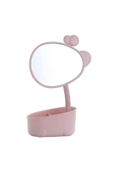 Generic Tazweeq Makeup Organizer with Vanity Mirror, Open Desktop Cosmetic St...