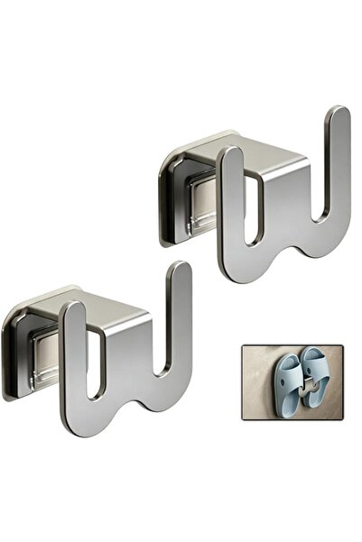 Generic 2 Pcs Bathroom Slipper Rack - Silver Aluminum Slipper Hanging Rack - ...