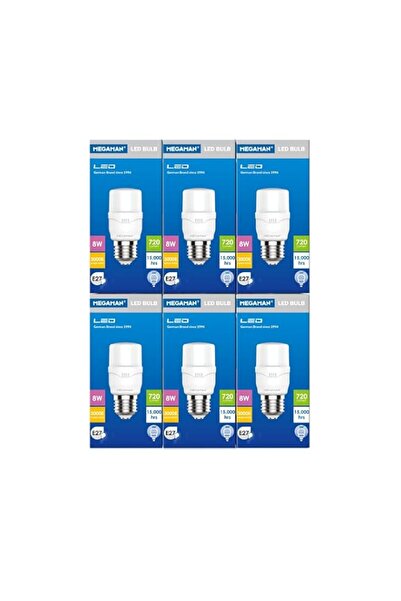 Generic Megaman Led Stick 8w 3000k Warm White E27 Halfstick (pack of 6)