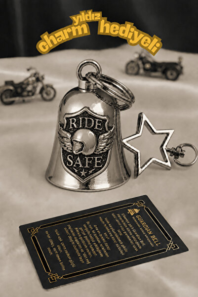 Guarellos Ride Safe Guardian Bell Motosiklet Çanı Yıldız Charm Hediyeli Motor...