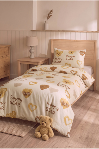 Medaillon Home Set de husă de pilotă individuală cu model ursuleț și inimă | ...