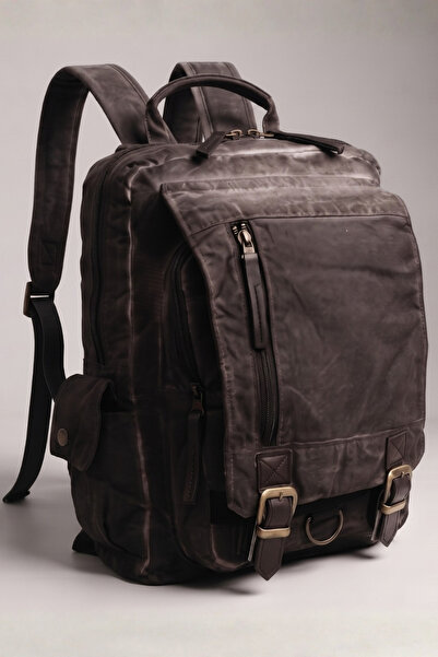 Cappadocia Vintage Celsus Brown 4013 Vintage Canvas Backpack, with 15.6 Inch ...