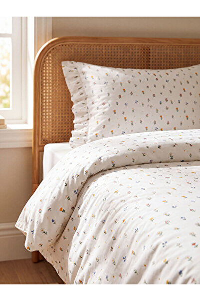 LC Waikiki Rmz Gi̇yi̇m Farkliyla Ruffled Floral Embroidered Single Duvet Cove...