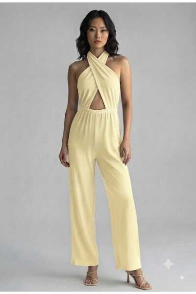 Jack & Noah Women's Mykonos Cross-Neck Wide-Leg Pants Dress