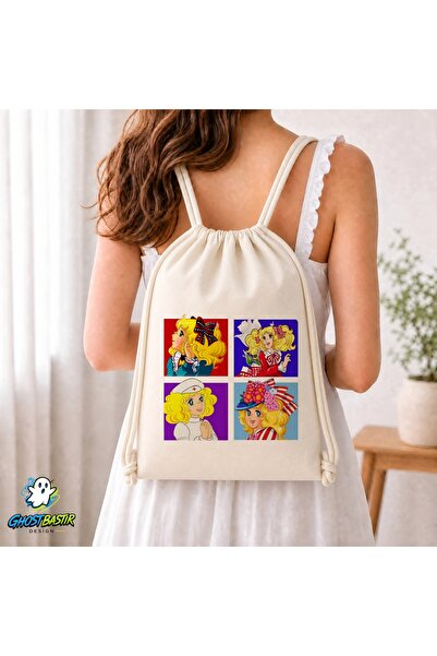 Ghostbastır Design Candy Girl Candy Drawstring Linen Bag C230