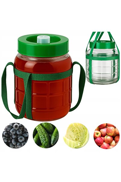 SuperButelki Borcan Multifunctional din Sticla cu Manere de Transport, 4 l, 2...