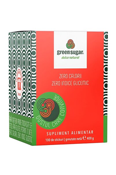 Remedia Eritritol stevie indulcitor cristalizat plicuri 100x4g - GREEN SUGAR