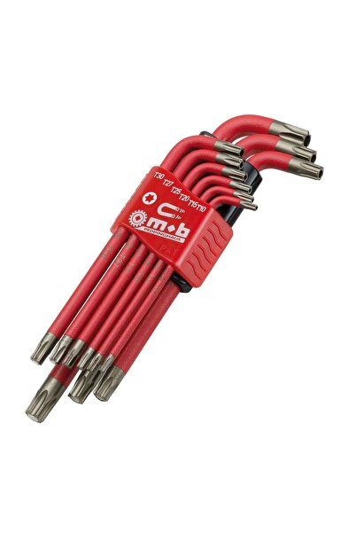 OEM Set of 9 hexagonal keys, with Torx profile, Mob Peddinghaus, T10 - T50