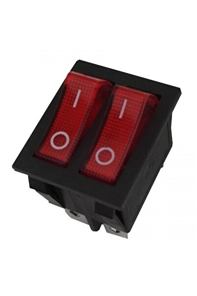 OEM Wired switch, Double, with indicator light, Adeleq 02-546, recessed, red ...
