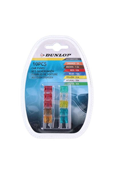OEM Dunlop car fuses, mini, blade type, set of 10 pieces