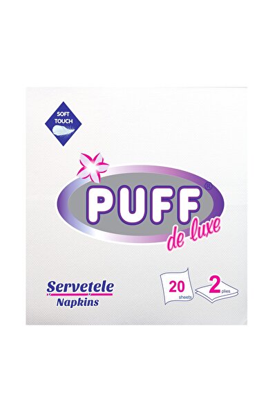 OEM Servetele de masa Puff De Luxe, alb, 2 straturi, 38 x 38 cm, 20 buc / pachet