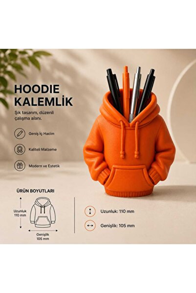 Tulparmekanik Hoodie Kalemlik Masaüstü Organizer Kalem Kutusu Dekoratif Kalem...