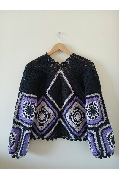 Guashe Hand Knitted Motif Cardigan