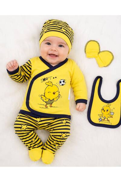 Lumos Trade Baby 5-Piece Double Breasted Bodysuit Set with Booties, under Hat...