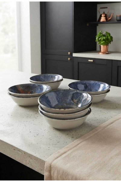 Generic Brand Porland Porcelain Alumilite Lake - Soup, Dessert Bowl 16 cm - Set of 6