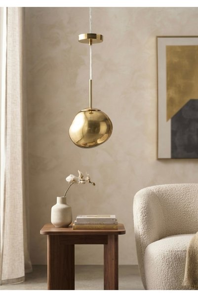 Avizella Tekli Amorf Gold Sarkıt Avize