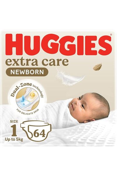 GENERAL Huggies Supreme Care Newborn Diapers Size 1 (up to 5kg) Pack of 4*21 ...