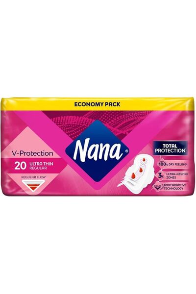 Nana Ultra Thin Regular Sanitary Pads, Regular Flow, Fast Absorption, Maximum...