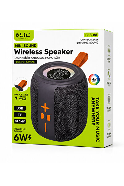 ATASEL Taşınabilir Bluetooth Hoparlör 6W Güçlü Ses, RGB LED Işık, 1500 mAh Ba...