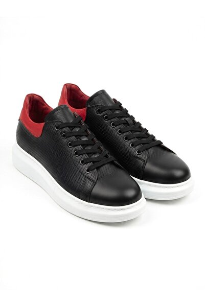 Zerenyus Zrk-Dx3 Premium Genuine Leather Black Casual Men's Sneaker