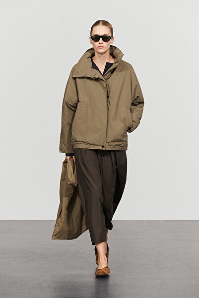 Massimo Dutti Eşarplı kapitone bomber ceket