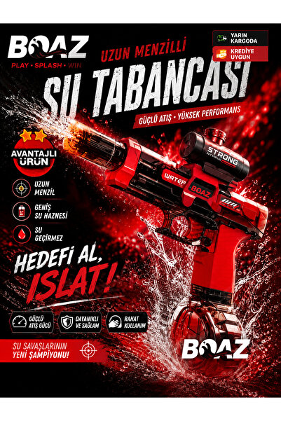 BOAZ ŞARJLI OTOMATİK IŞIKLI SU TABANCASI OYUNCAK