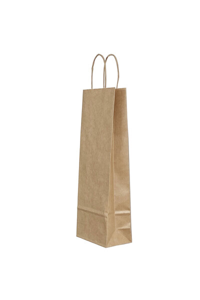 MC Micostore Punga hartie sticle maner rasucit 14 x 8 x 39 cm maro dungi/maro...