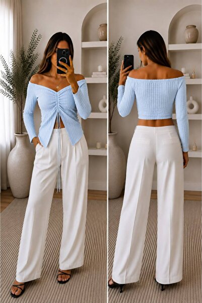 Moda Banuş Crop cu șnur, Bluză