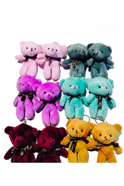 Shoplandu Sevimli Mini Peluş Ayıcık Anahtarlık - Çanta Süsü Aksesuar - Tatlı Şirin Maskot Sevimli Hediyelik