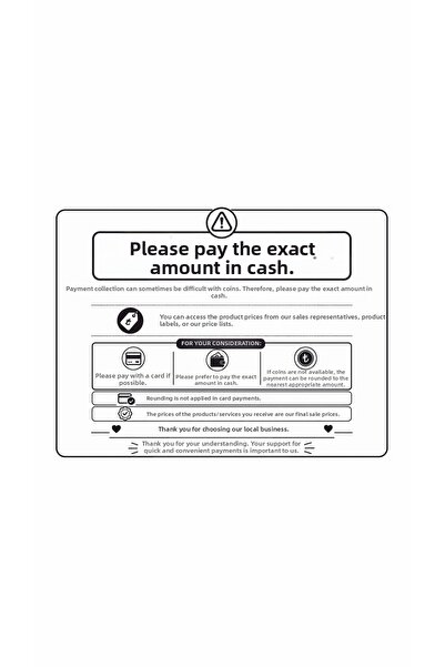 Gokco Full Amount Warning Sign for Cash Payments, Information Board for Cashi...