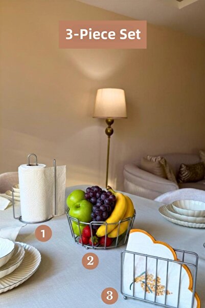 Edora Home Set of 3 Matte Silver Cage Napkin Holder, Upright Paper Towel Hold...